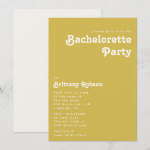 Retro Beach   Uitnodiging voor Gold Bachelorette