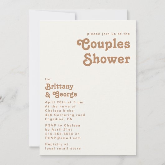 Retro Beach | Uitnodiging voor ivoren stellen (Voorkant)