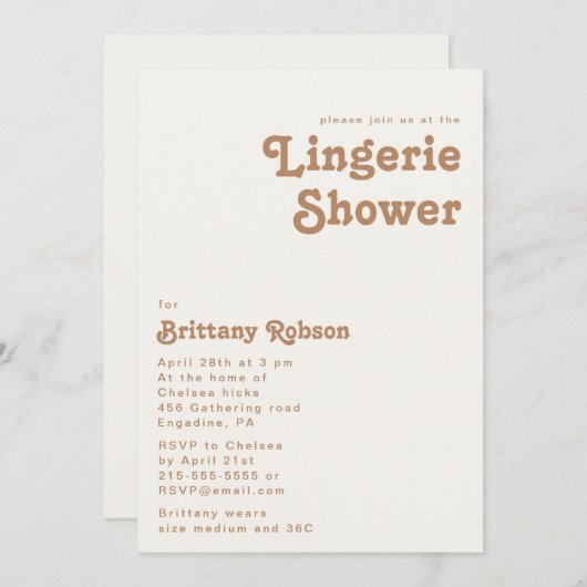 Retro Beach | Uitnodiging voor Ivory Lingerie (Voorkant / Achterkant)