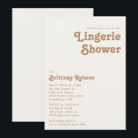 Retro Beach | Uitnodiging voor Ivory Lingerie<br><div class="desc">Dit retro strand | De uitnodiging tot het douchen van iory lingerie is perfect voor uw eenvoudige , kleurrijke tropische boho zomerlingerie. Het unieke bohemische middeleeuwse lettertype geeft dit ontwerp een klassiek, minimalistisch hippiebeeld. Stel dat je op zoek bent naar een design dat heldere, rustige oceaankleuren bevat voor je creatieve...</div>