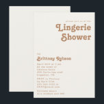 Retro Beach | Uitnodiging voor Ivory Lingerie<br><div class="desc">Dit retro strand | De uitnodiging tot het douchen van iory lingerie is perfect voor uw eenvoudige , kleurrijke tropische boho zomerlingerie. Het unieke bohemische middeleeuwse lettertype geeft dit ontwerp een klassiek, minimalistisch hippiebeeld. Stel dat je op zoek bent naar een design dat heldere, rustige oceaankleuren bevat voor je creatieve...</div>