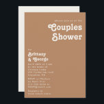 Retro Beach | Uitnodiging voor schoeisel met bruin<br><div class="desc">Dit retro strand | De uitnodiging tot het douchen van bruine paren is perfect voor je eenvoudige , kleurrijke tropische boho zomerparen. Het unieke bohemische middeleeuwse lettertype geeft dit ontwerp een klassiek, minimalistisch hippiebeeld. Stel dat je op zoek bent naar een design dat heldere, rustige oceaankleuren bevat voor je creatieve...</div>