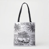 Retro Beach Van Kleuren Tote Bag (Voorkant)