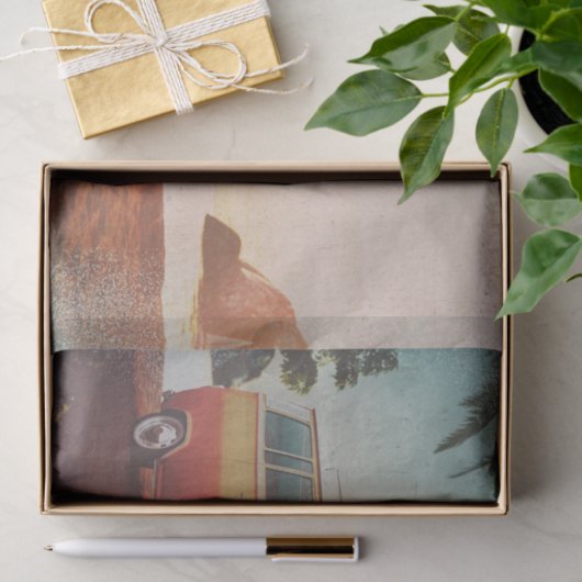 Retro Beach Van Surfer Decoupage Papier (Geschenk)