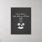 Retro Beach Vibe Smiley Face Tee - Funny Humor  Canvas Afdruk (Voorkant)