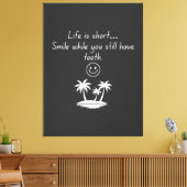 Retro Beach Vibe Smiley Face Tee - Funny Humor  Canvas Afdruk (Insitu (Woonkamer))