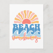 Retro Beach Vibes Briefkaart - "Beach Vibes" (Voorkant)