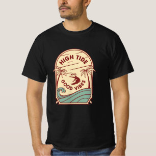 Retro Beach Vibes – Palmbomen & Golven Graphic T-shirt