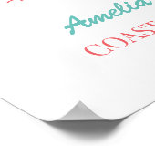  Retro Beach vrijgezellenfeest Gepersonaliseerd Poster (Hoek)