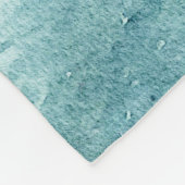 Retro Beach - Waterverf voor de Blauwgroen Kustbla Fleece Deken (Hoek)