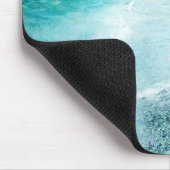 Retro Beach - Waterverf voor de Blauwgroen Kustbla Muismat (Hoek)