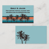 Retro Beach Wedding Website Invoegen Kaarten (Voorkant / Achterkant)