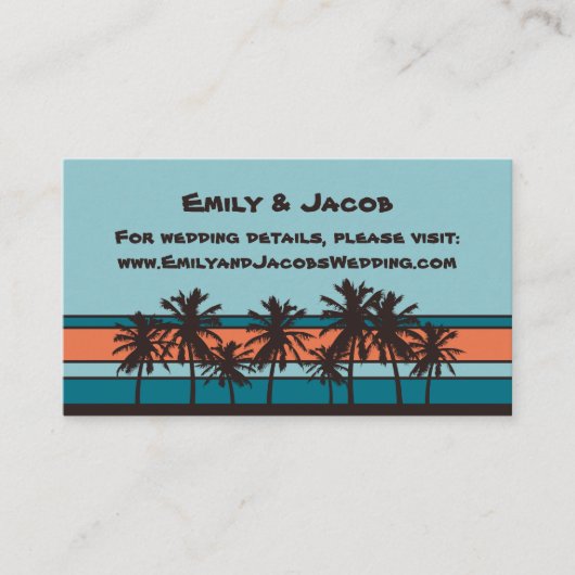 Retro Beach Wedding Website Invoegen Kaarten (Voorkant)