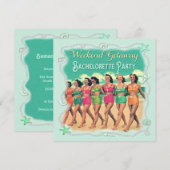 Retro Beach Weekendje weg vrijgezellenfeest Kaart (Voorkant / Achterkant)