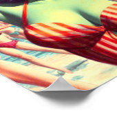 Retro Beach Zombie Pin-Up Poster (Hoek)