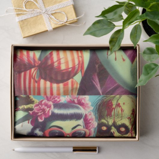 Retro Beach Zombie Pin-Up Tissuepapier (Geschenk)