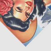 Retro Beach Zomer Pin-up Tissuepapier (Detail)