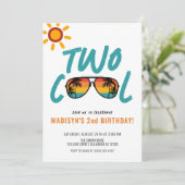 Retro Beach Zonnebril Twee Koele 2e Verjaardag Kaart (Staand voorkant)