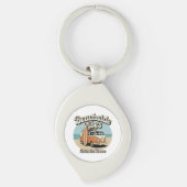 Retro Beachside Vibes Metal Sleutelhanger (Voorkant)