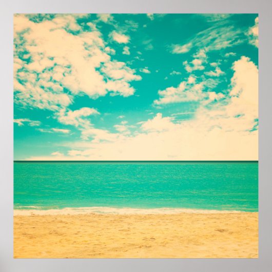 Retro beachstrand, retro, poster, foto, achtergron poster (Voorkant)