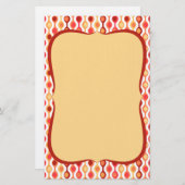 Retro Bead Pattern Yellow Sinaasappel Briefpapier (Voorkant / Achterkant)