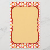 Retro Bead Pattern Yellow Sinaasappel Briefpapier (Voorkant)