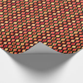 Retro Bead Pattern Yellow Sinaasappel Cadeaupapier (Hoek)