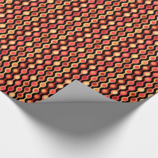 Retro Bead Pattern Yellow Sinaasappel Cadeaupapier (Hoek)