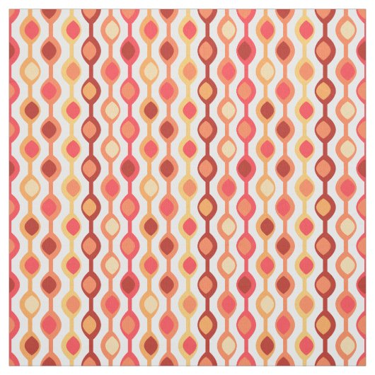 Retro Bead Pattern Yellow Sinaasappel Stof (Swatch)
