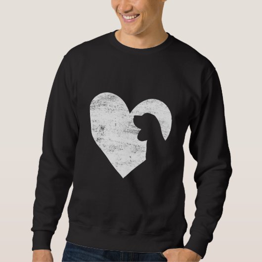 Retro Beagle Dog Heart Valentine's Day Dog Lover Trui (Voorkant)