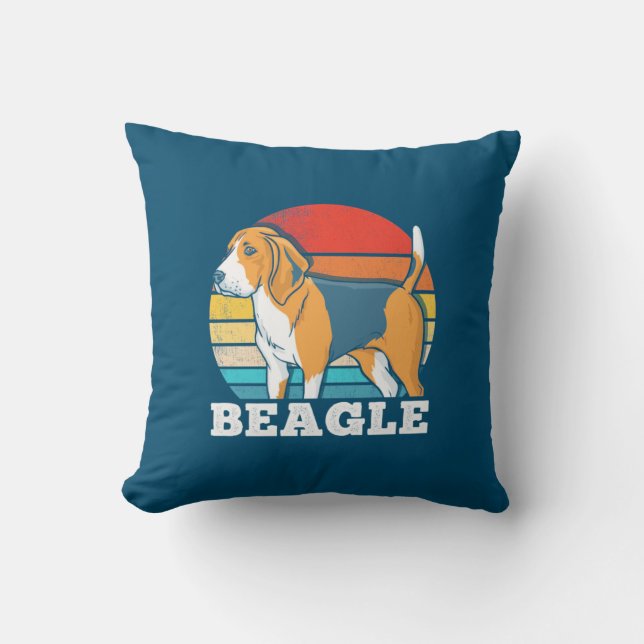 Retro Beagle Dog Kussen (Voorkant)