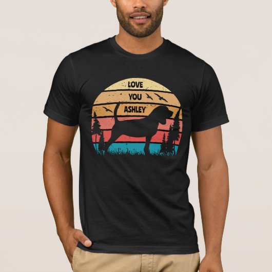 Retro Beagle Dog T-shirt (Voorkant)