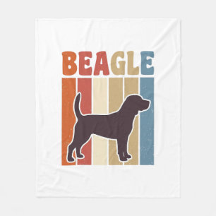 Retro Beagle Hond Retro Streep Vector Design_1 Fleece Deken