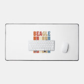 Retro Beagle-hond Retro Streep Vectorontwerp_1 Bureaumat (Keyboard & Muis)