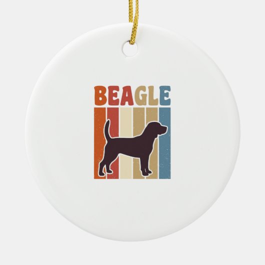 Retro Beagle-hond Retro Streep Vectorontwerp_1 Keramisch Ornament (Voorkant)