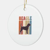 Retro Beagle-hond Retro Streep Vectorontwerp_1 Keramisch Ornament (Links)