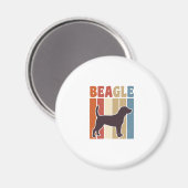 Retro Beagle-hond Retro Streep Vectorontwerp_1 Magneet (Voorkant / Achterkant)