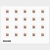 Retro Beagle-hond Retro Streep Vectorontwerp_1 Ronde Sticker (Vel)