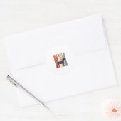 Retro Beagle-hond Retro Streep Vectorontwerp_1 Ronde Sticker (Envelop)