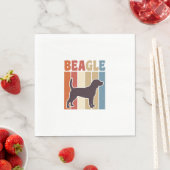 Retro Beagle-hond Retro Streep Vectorontwerp_1 Servet (Insitu)