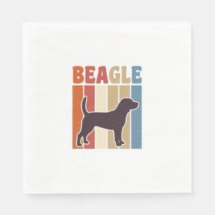 Retro Beagle-hond Retro Streep Vectorontwerp_1 Servet