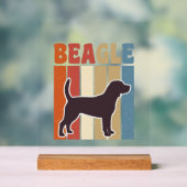 Retro Beagle-hond Retro Stripe Vector Design_1 Acryl Bord (Neutraal)