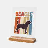 Retro Beagle-hond Retro Stripe Vector Design_1 Acryl Bord (Hoek)