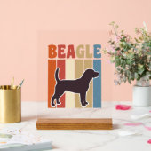 Retro Beagle-hond Retro Stripe Vector Design_1 Acryl Bord (Huwelijk)
