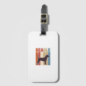 Retro Beagle-hond Retro Stripe Vector Design_1 Bagagelabel (Voorkant (verticaal))