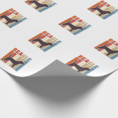 Retro Beagle-hond Retro Stripe Vector Design_1 Cadeaupapier (Hoek)