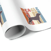 Retro Beagle-hond Retro Stripe Vector Design_1 Cadeaupapier (Rol Hoek)