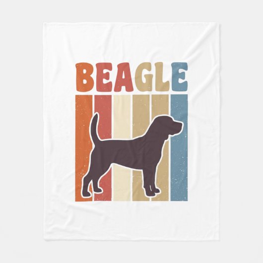 Retro Beagle-hond Retro Stripe Vector Design_1 Fleece Deken (Voorkant)