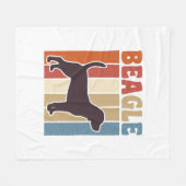 Retro Beagle-hond Retro Stripe Vector Design_1 Fleece Deken (Voorkant (Horizontaal))