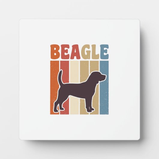 Retro Beagle-hond Retro Stripe Vector Design_1 Fotoplaat (Voorkant)